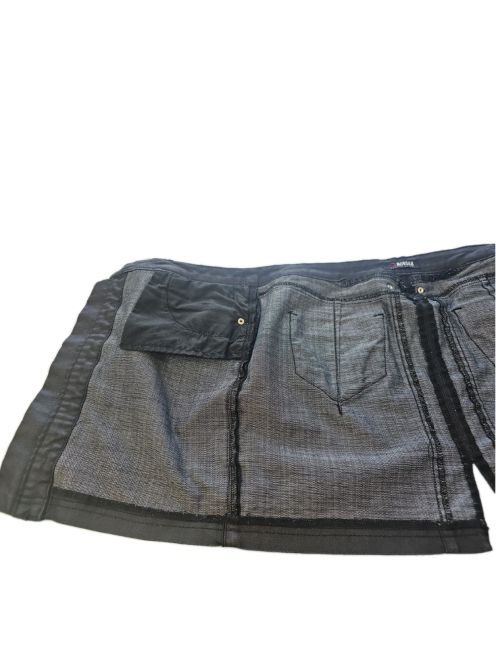 Vintage Morgan de Toi Black Mini Skirt, Size 10,88% Cotton,Boho Y2K Sexy Goth - Picture 7 of 16